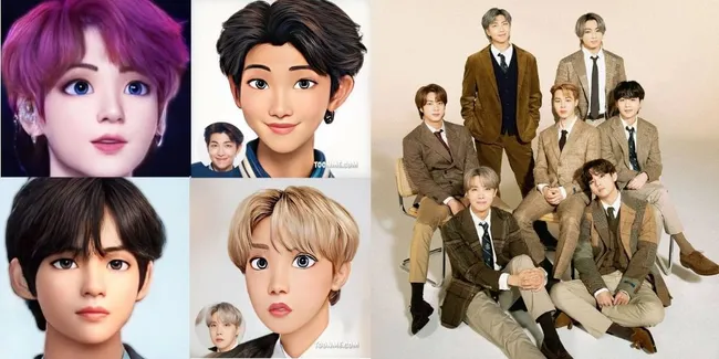 Imut Banget, 14 Editan Wajah BTS Jadi Karakter Disney - Punya Jungkook Ganteng Parah!