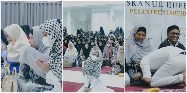 Jelang Akad, Ini 10 Potret Ria Ricis Pengajian Bareng Santri - Teuku Ryan Sungkem Minta Doa Kepada Ibu