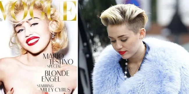 Kalahkan Monroe - Pose-Pose Panas Miley Cyrus di Majalah Vogue