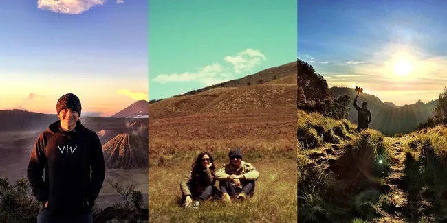 Kebersamaan Hangat Vino - Marsha Timothy di Dinginnya Bromo!