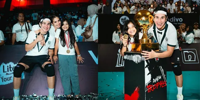 Keluarga Idola! Ini 8 Potret Vino G Bastian Dapat Support dari Istri dan Anak Tercinta Saat Tanding Laga 'Bahkan Voli'