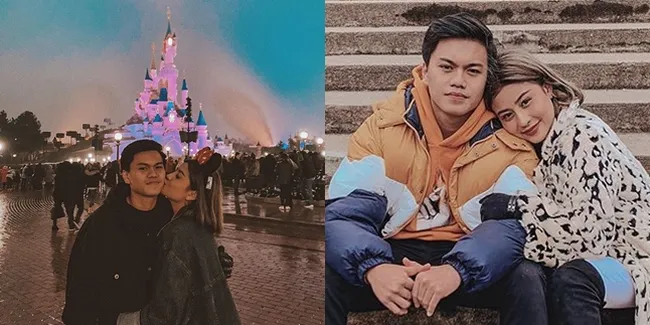 Kemesraan Awkarin dan Pacar Liburan di Paris Mampir ke Disneyland