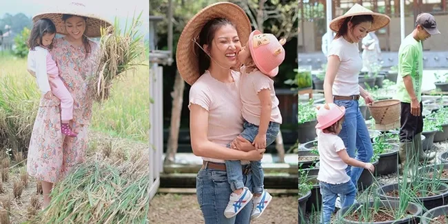 Keseruan Sarwendah Ajak Thalia Pergi Berkebun dan Panen Padi