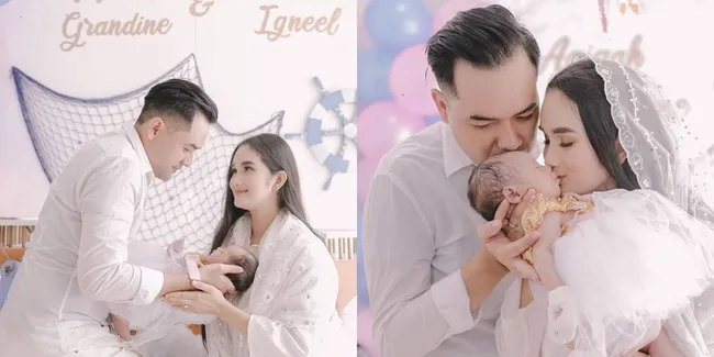 Konsep Serba Putih, Intip 10 Momen Prosesi Aqiqah Anak Kedua Faby Marcelia