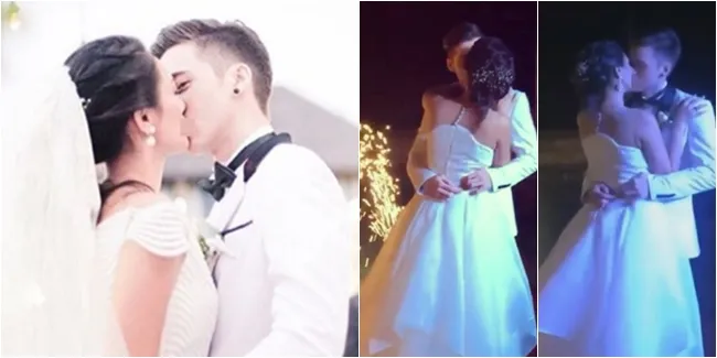 Mabuk Cinta! Kumpulan Foto Ciuman Stefan - Celine di Pernikahan