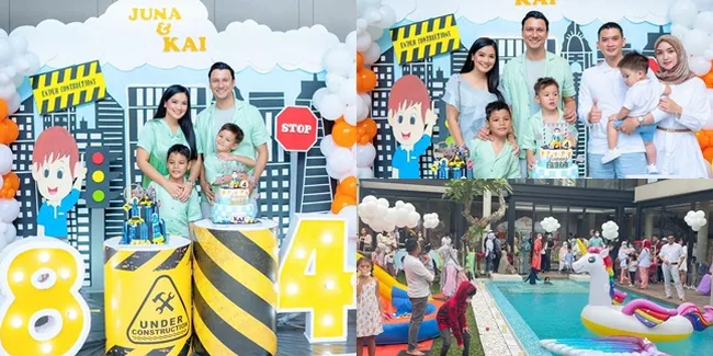 Meriah Dihadiri Para Seleb, 10 Potret Pesta Ultah Juna dan Kai Anak Titi Kamal - Gelar Pool Party di Rumah