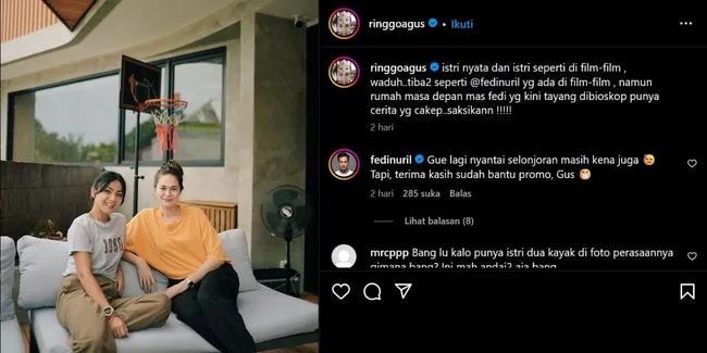 Momen Kocak Ringgo Agus Sindir Fedi Nuril Saat Upload Foto Sang Istri Bareng Nirina Zubir 