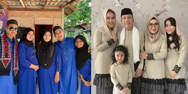 Momen Lebaran Pedangdut Dengan Keluarganya, Kompak Pake Seragam