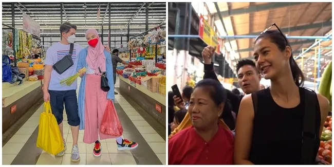 Nggak Jaim, 11 Pasangan Selebriti Ini Santai Aja Berbelanja di Pasar, Nawar Harga Juga Kaya Kita-Kita