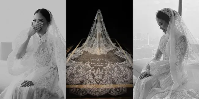 Nggak Kalah Mewah dari Gaun Pengantinnya, 11 Potret Detail Bridal Robe Jessica Tanoe di Hari Pernikahan - Anggun Pakai Veil Bertuliskan Nama Kedua Mempelai