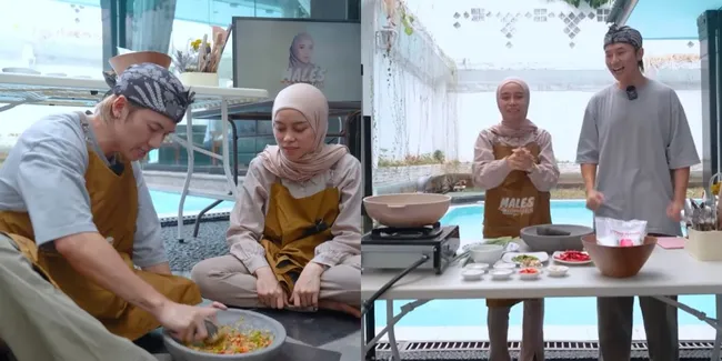 Nikmatnya Bukan Main! 9 Potret Lesti Menantang Rafael Bikin Seblak Papeda