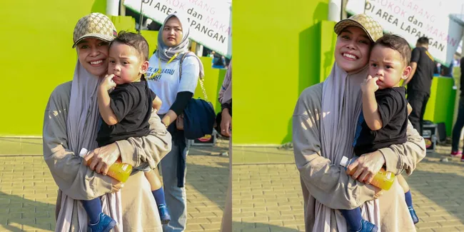 Nonton Rizky Billar Tanding Bola Sambil Gendong Baby L, Lesti Kejora: Kakak Perutnya Udah Gede