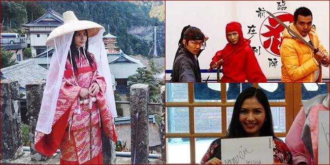 Pakai Kimono - Jadi Ninja, Jessica Mila Penuh Warna di Jepang