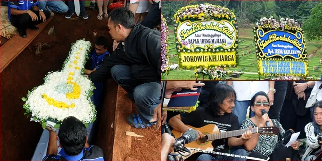 Pemakaman Ireng Maulana, Dikubur Bareng Gitar & 'Dihadiri' Jokowi