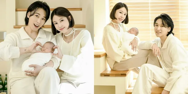 Pemotretan Keluarga Lee Sungmin Suju dan Kim Sa Eun, Cutenya Baby PoPo Bikin Gemas