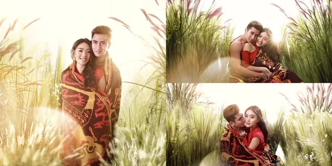 Pemotretan Verrell - Natasha Wilona, Mesra Dibalut Kain Sumba!