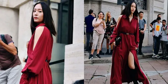 Penampilan Elegan Krystal f(x) Hadir di Event Milan Fashion Week