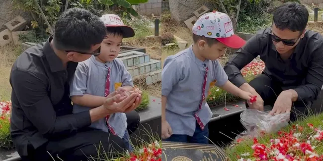 Penuh Haru, 10 Potret Gala Sky Nyekar ke Makan Mendiang Vanessa Angel di Momen Hari Ibu