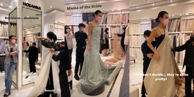 Persiapan Menikah, Intip Potret Eva Celia Pilih Kain Untuk Gaun Pengantin - Sophia Latjuba Nggak Kalah Menawan dari Calon Manten