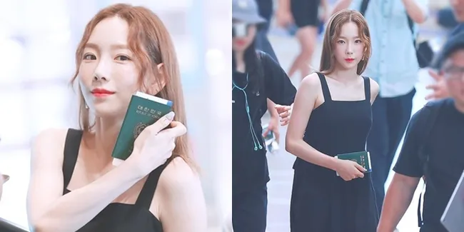 Pesona Airport Fashion Taeyeon SNSD Berpose 'Kiss Bye' Untuk Fans
