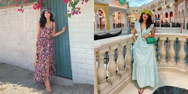 Pesona Cantiknya Tak Luntur, Potret Terbaru Diah Permatasari di Los Angeles - Nikmati Liburan Santai Selalu Pakai Dress