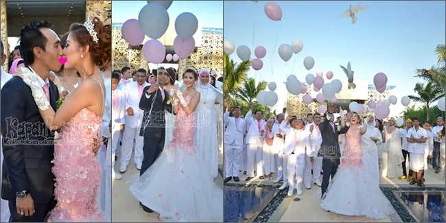 Pesta Lepas Balon di Pernikahan Bella Shofie, Cantik Kebangetan!