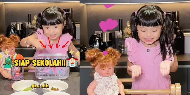 Potret Ameena Makin Jago Ngevlog, Siapin Bekal Buat ke Sekolah