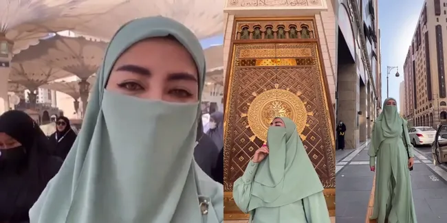 Potret Bella Shofie Bercadar Kala Umrah di Tanah Suci, Panen Pujian Cantik