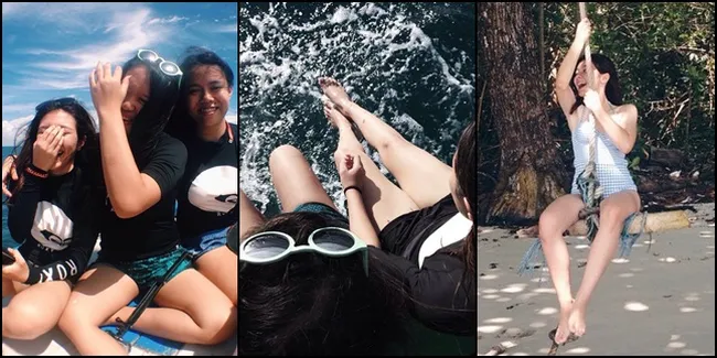 Potret Cantik Shaloom Razade di Pulau Air Yang Bikin Mata Bening