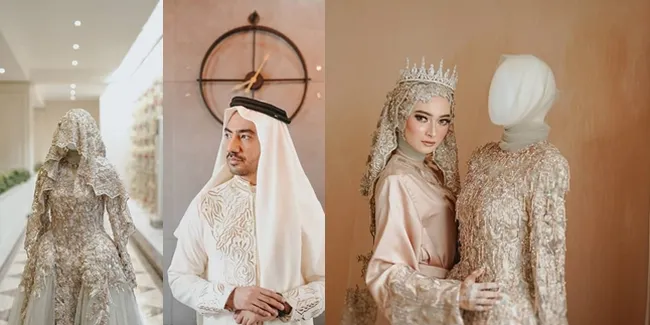 Potret Detail Baju Pernikahan Reza Zakarya - Valda Alviana, Usung Kemewahan Arab - Maroko