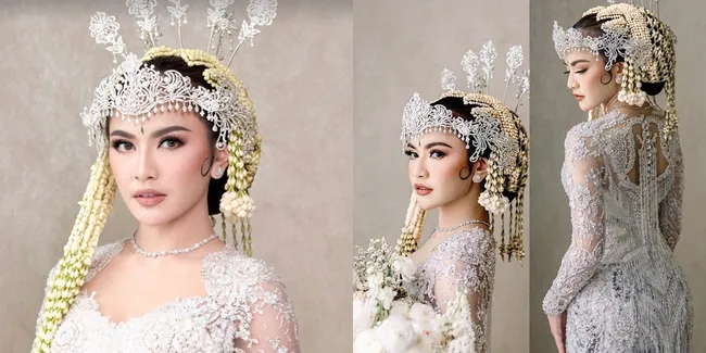 Potret Detail Penampilan Mahalini Kala Akad Nikah dengan Rizky Febian, Cantik Pakai Siger Sunda - Manglingi Abis