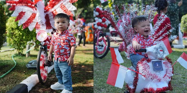 Potret Gemas Baby Izz Anak Nikita Willy Ikut Lomba Parade Sepeda Hias di Komplek, Perdana Bawa Piala!