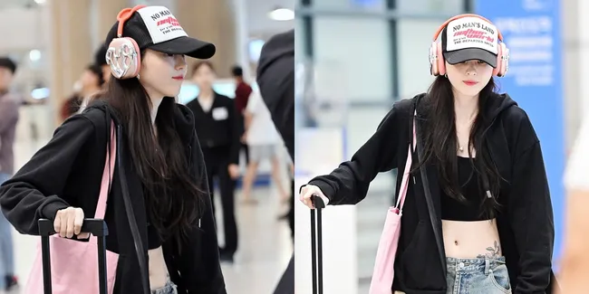 Potret Han So Hee di Bandara Pulang dari Cannes, Cool Banget Pakai Crop Top dan Tato di Pinggang Dapat Pujian