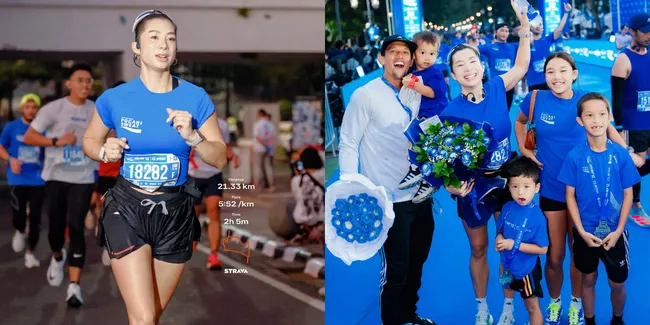7 Potret Jennifer Bachdim Sukses Jalani Half Marathon di Bandung, Dapat Dukungan Irfan dan Anak-Anak
