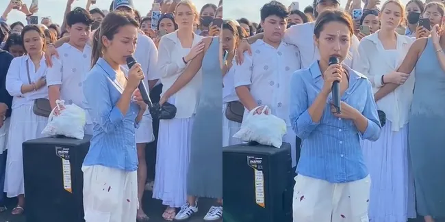 Potret Jennifer Coppen Beri Klarifikasi Soal Meninggalnya Dali Wassink Saat Larung Abu, Menangis Bicarakan Video Mukbang Baby Kamari yang Dijanjikan Mendiang