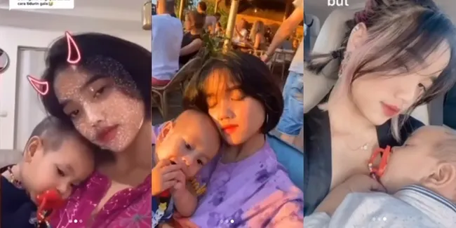 Potret Kedekatan Unik Tante Fuji dan Baby Gala, Cukup Ditiup Langsung Nemplok dan Bobo