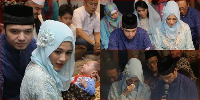 Potret Khusyuk Dude - Alyssa Doakan Anaknya di Acara Tasyakuran