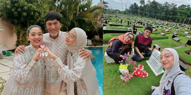 Potret Lebaran Ikang Fawzi Bersama Kedua Putrinya, Ziarah ke Makam Marissa Haque