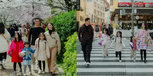 Potret Liburan Surya Insomnia & Keluarga ke Jepang, Kunjungi Taman Bermain - Nikmati Sakura yang Bermekaran