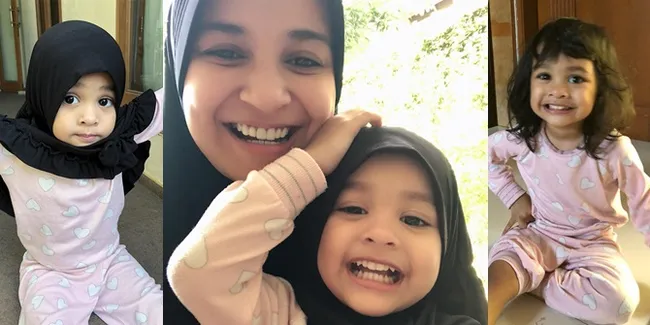 Potret Lucunya Hawwa Anak Shireen Sungkar Belajar Pakai Kerudung