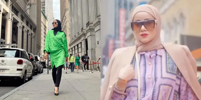 Potret Olla Ramlan Street Syle di New York, Tetap Cantik dan Percaya Diri dengan Gaya Hijabnya