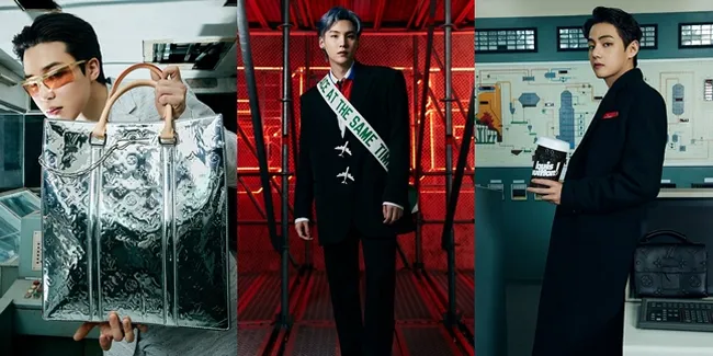 Potret Penampilan BTS Sebagai Brand Ambassador di Show Louis Vuitton, Gantengnya V Disandingkan dengan Vincenzo Cassano