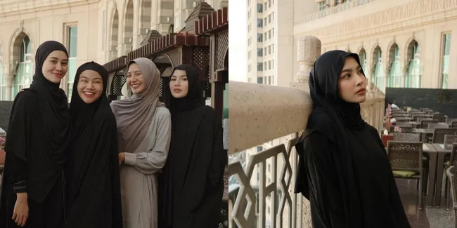 Potret Persahabatan Mahalini, Aaliyah, Sheila Dara, dan Yura Yunita di Mekkah: Cantik Berhijab Syar'i