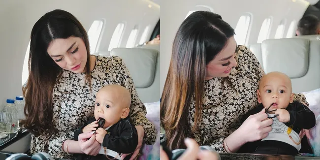 Potret Ragam Ekspresi Baby Leslar Anak Lesti Saat Diasuh Celine Evangelista, Netizen: Dua-Duanya Bikin Gemas!