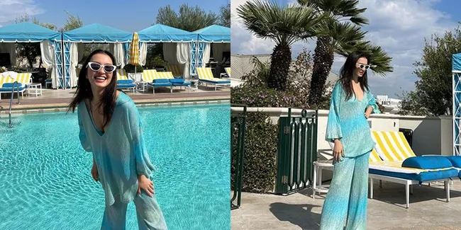 Potret Raline Shah Berjemur di Tepi Kolam Renang, Panen Pujian Dari Netizen Karena Bajunya Tetap Sopan