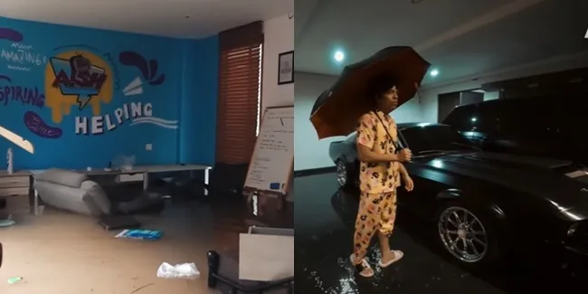Potret Rumah Irish Bella - Atta Halilintar yang Ikut Terkena Banjir, Air Sampai Sepinggang - Koleksi Mobil Mewah Hampir Terendam