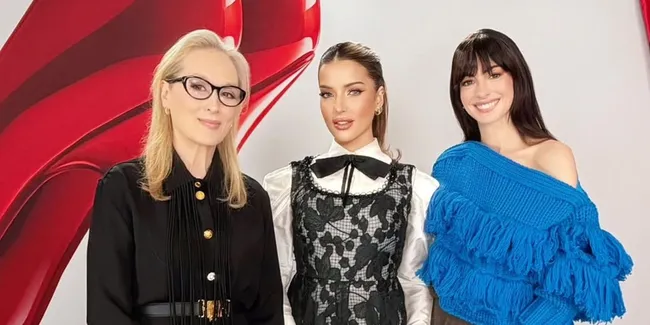 Tasya Farasya Bahagia, Dipuji Wangi Saat Foto Bareng Meryl Streep dan Anne Hathaway