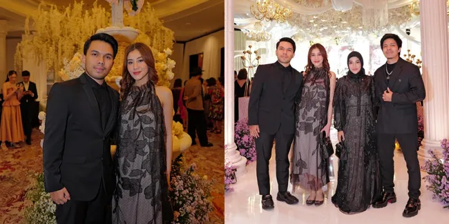 Potret Thariq & Aaliyah Kondangan ke Pernikahan Vior & Vincent, Tampil Serasi Dalam Busana Hitam