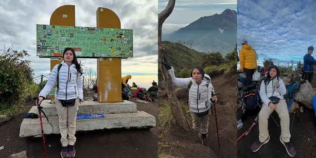 Potret Tissa Biani Muncak Gunung Merbabu, Sempat Nyaris Menyerah - Sukses Jalankan Misi Zero Waste