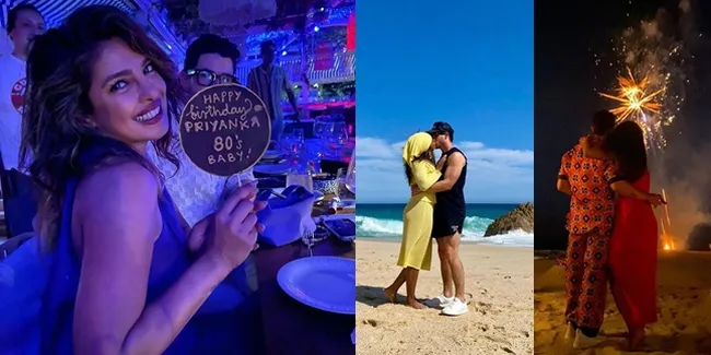 Potret Ultah ke-40 Priyanka Chopra, Pesta di Pantai Privat - Perdana Dirayakan Sebagai Ibu